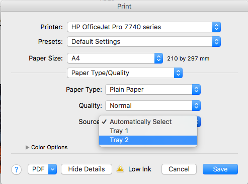 How Do I Change the Default Paper Tray on My Canon Printer?