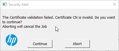 Why Did the Certificate Validation Fail the HP Printer
